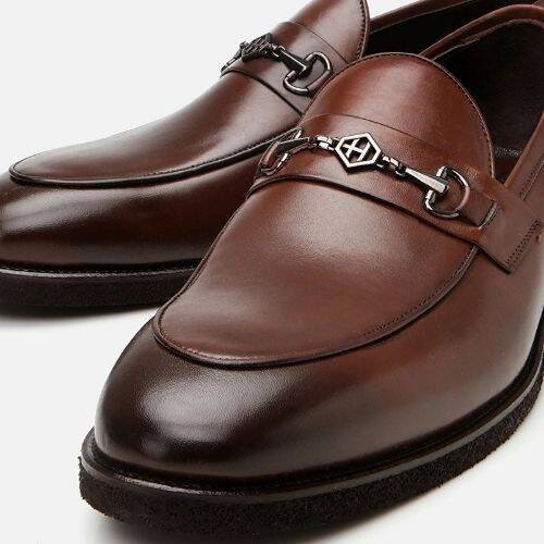 Men's Leather Brown Lightweight Sole Classic Loafer - 3