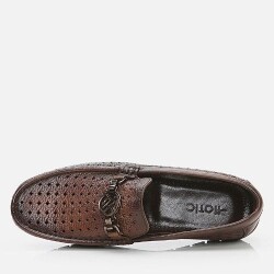 Men's Leather Brown Loafer - 4
