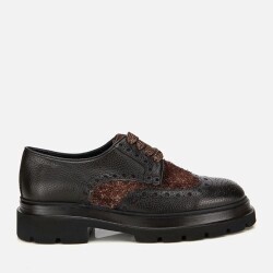 Men's Leather Brown Speckled High-Platform Casual Shoes - Luxury Shoes