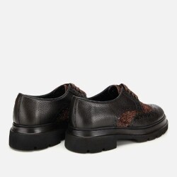 Men's Leather Brown Speckled High-Platform Casual Shoes - 4