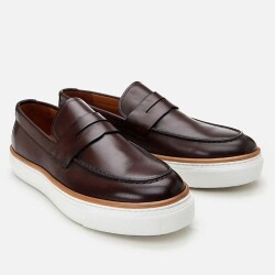 Men's Leather Brown Ultra Lightweight Stylish Casual Loafer - 2