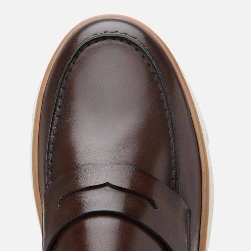 Men's Leather Brown Ultra Lightweight Stylish Casual Loafer - 4