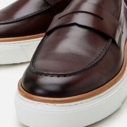 Men's Leather Brown Ultra Lightweight Stylish Casual Loafer - 3