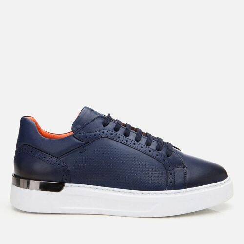 Men's Leather Navy Casual Shoes - 1