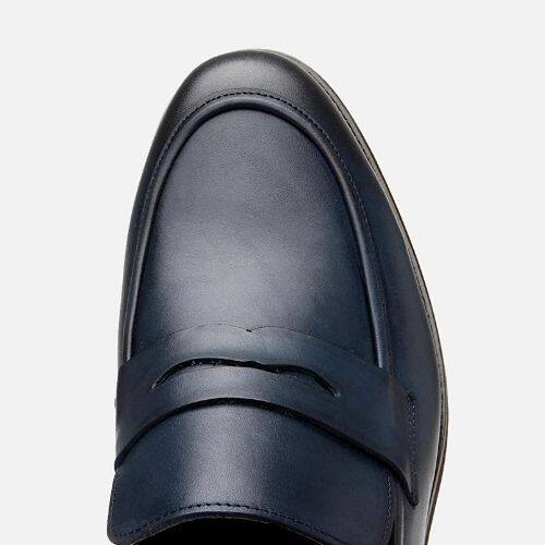 Men's Leather Navy Lightweight Sole Loafer - 4