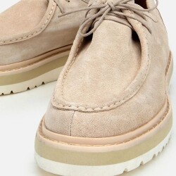Men's Suede Leather Beige Lightweight Casual Shoes - 3