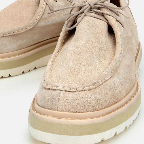 Men's Suede Leather Beige Lightweight Casual Shoes - 3