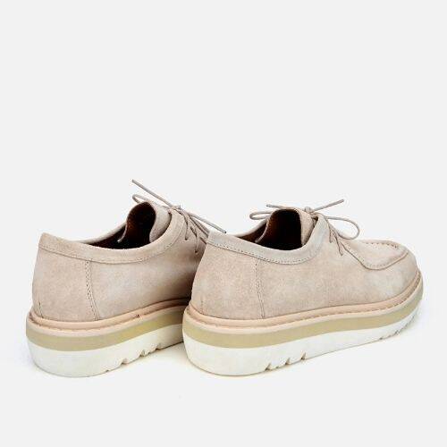 Men's Suede Leather Beige Lightweight Casual Shoes - 4