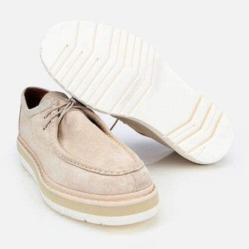 Men's Suede Leather Beige Lightweight Casual Shoes - 6