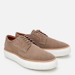 Men's Suede Leather Beige Lightweight Casual Shoes - 2