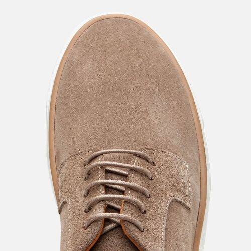 Men's Suede Leather Beige Lightweight Casual Shoes - 4