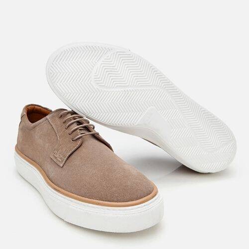 Men's Suede Leather Beige Lightweight Casual Shoes - 6