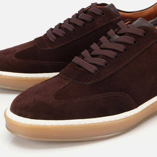 Men's Suede Leather Brown Flat Casual Shoes - 3