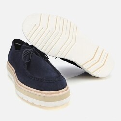 Men's Suede Leather Navy Lightweight Casual Shoes - 6