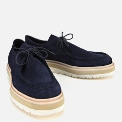 Men's Suede Leather Navy Lightweight Casual Shoes - 2