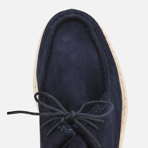 Men's Suede Leather Navy Lightweight Casual Shoes - 5