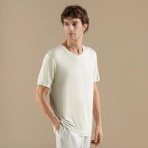 Men's V-Neck Cotton Pallas T-Shirt Green - 3