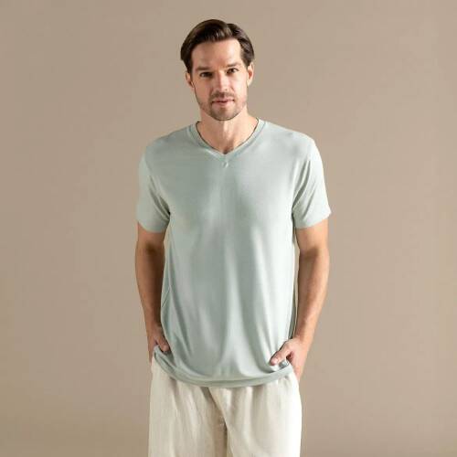 Men's V-Neck Cotton Pallas T-Shirt - 1
