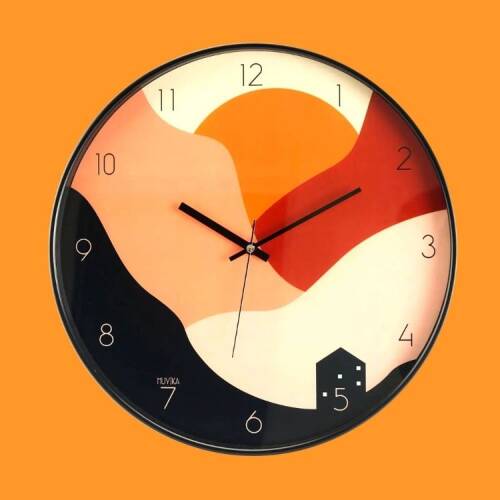 Muyika Sunset Glass Wall Clock - Colorful - 42 cm - 1