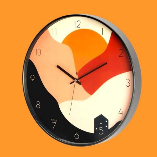 Muyika Sunset Glass Wall Clock - Colorful - 42 cm - 2