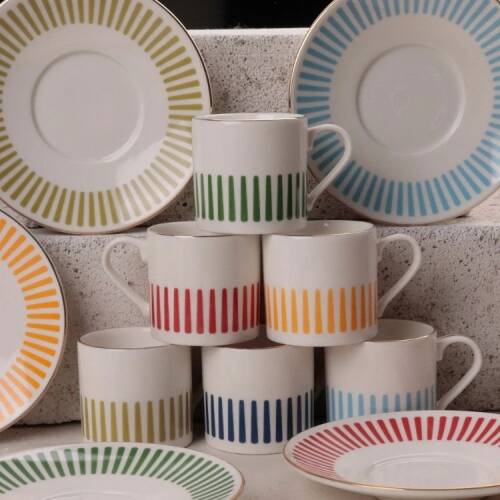 Porser Alya Mix 12-Piece Coffee Cup Set - Colorful - 3