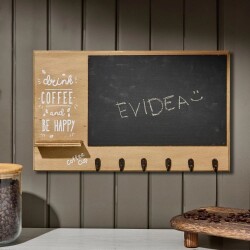 Q-Art Decorative Coffee Corner Wooden Hanger - Brown - 43x27 cm - Luxury Home