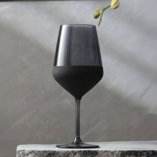 Rakle Matte 4-Piece Stemmed Glass Set - Black - 490 ml - 1