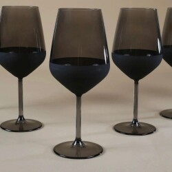 Rakle Matte 4-Piece Stemmed Glass Set - Black - 490 ml - 2