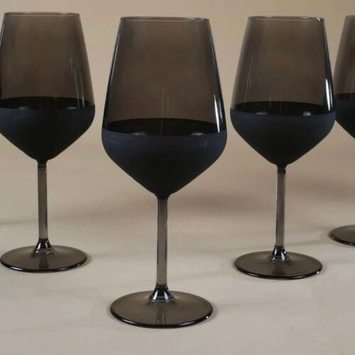 Rakle Matte 4-Piece Stemmed Glass Set - Black - 490 ml - 2