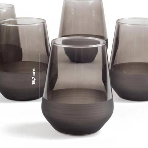Rakle Matte 6-Piece Glass Set - Smoked - 420 ml - 2