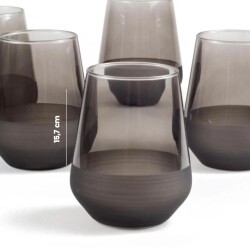 Rakle Matte 6-Piece Glass Set - Smoked - 420 ml - 2