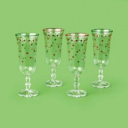 Rakle Winter Ornament 4-Piece Coffee Side Glass Set - Colorful - 120 ml - Luxury Home