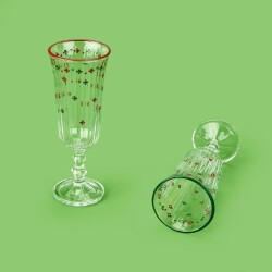 Rakle Winter Ornament 4-Piece Coffee Side Glass Set - Colorful - 120 ml - 4