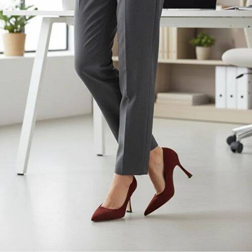 ROVASO 5PR Burgundy Women's High Heels - 2