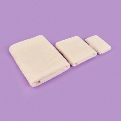 Soft 3-Piece Organic Cotton Towel Set - Ecru 70x140 cm + 50x80 cm + 30x50 cm - 3