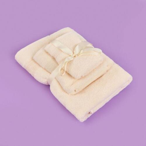 Soft 3-Piece Organic Cotton Towel Set - Ecru 70x140 cm + 50x80 cm + 30x50 cm - 2