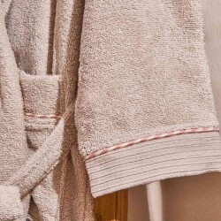 Soft Antwerp Organic Cotton Women's Bathrobe - Cream - L / XL - 4