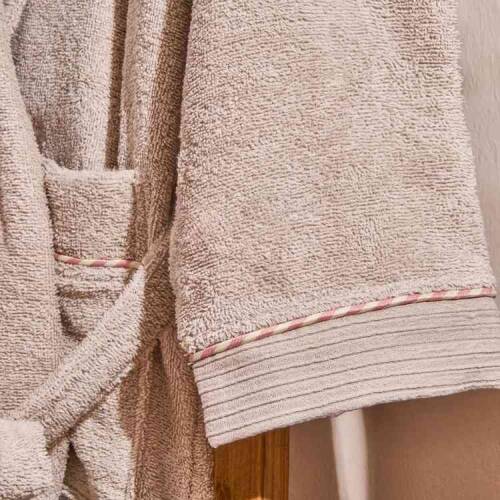 Soft Antwerp Organic Cotton Women's Bathrobe - Cream - S / M - 4
