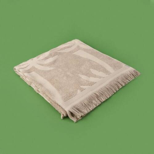 Soft Elio Organic Cotton Beach Towel - Beige - 70x140 cm - 3