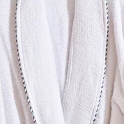 Soft Gent Organic Cotton Men's Bathrobe - White - S / M - 2
