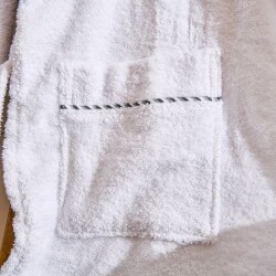 Soft Gent Organic Cotton Men's Bathrobe - White - S / M - 3