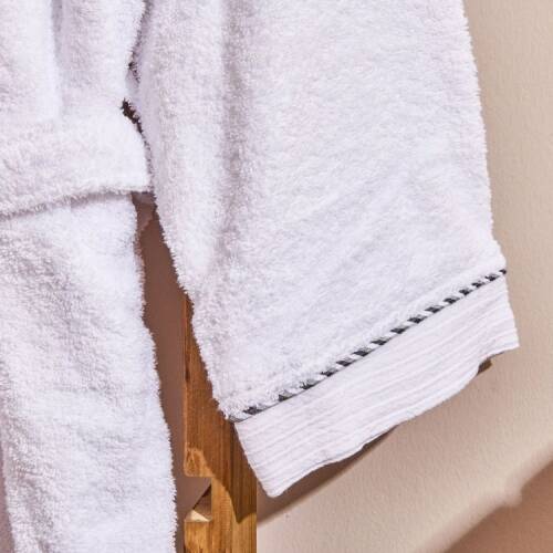 Soft Gent Organic Cotton Men's Bathrobe - White - S / M - 4
