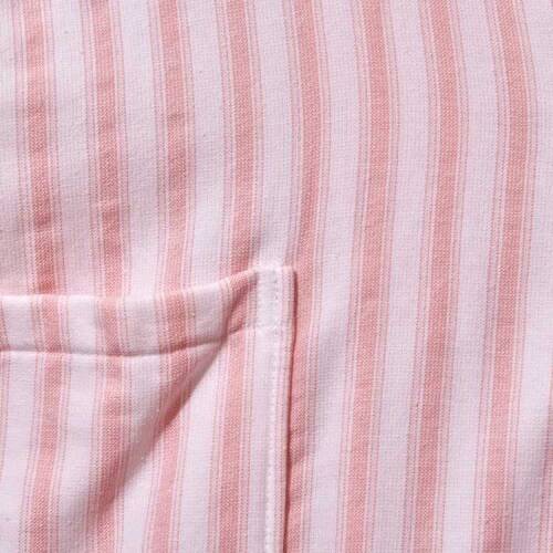 Soft Kimono Striped Organic Cotton Women's Bathrobe - White / Pink - L / XL - 3