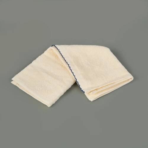 Soft Lina 4-Piece Organic Cotton Towel Set - Ecru / Blue - 30x40 cm - 3