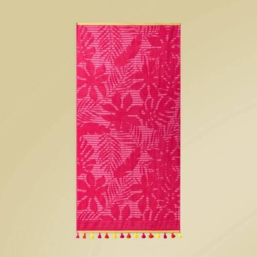 Soft Palme Organic Cotton Beach Towel - Pink - 70x140 cm - 1