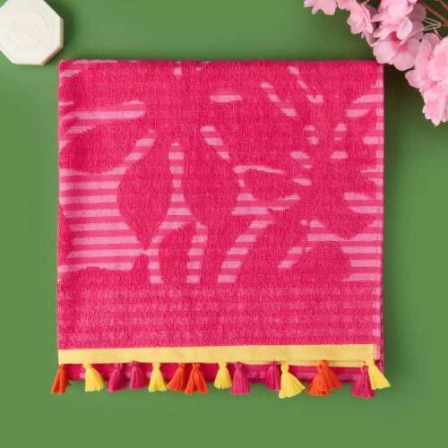 Soft Palme Organic Cotton Beach Towel - Pink - 70x140 cm - 2