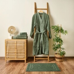 Soft Premium Organic Cotton Unisex Bathrobe - Khaki - L / XL - Vip Living