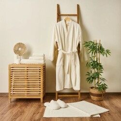 Soft Premium Organic Cotton Unisex Bathrobe - White - S / M - Vip Living