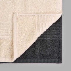 Soft Samantha 2-Piece Organic Cotton Towel Set - Cream / Anthracite - 50x100 cm - 4
