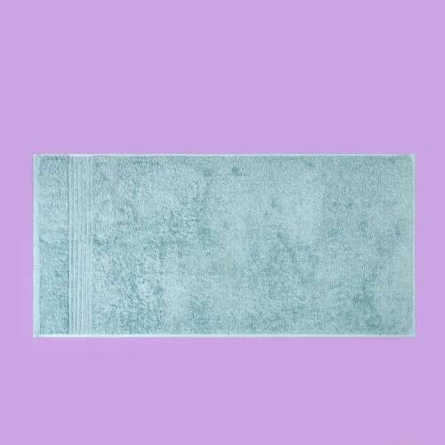 Soft Samantha 2-Piece Organic Cotton Towel Set - Khaki / Blue - 50x100 cm - 2